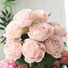 Fleurs décoratives 10 têtes de roses artificielles en soie, pour arrangement de mariage, bouquet de fête, décoration de maison, plantes El, cadeau de saint-valentin