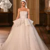 Princesse robe De bal robes De mariée sans bretelles en dentelle haut robe De mariée paillettes Tulle robes De Novia chapelle Trian robe De Mairage