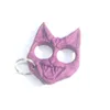 Creative Self Defense Finger Tiger Buckle Wolf Hand Brace Single Emergency Window Breaker Black Cat Head Key Chain V5MT