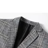 Spring Autumn Mens Blazer Jacket Single Breasted Plaid Business Casual Coat Man Slim Fit Suit Jackets Wedding Suits For Men 4XL 240201