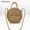 Shoulder Bags andmade Raan Weave Round Straw Bag Womens andbag Boemia Summer Beac Knied Soulder Crossbody Female ToteH24218