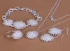 Hele laagste kerstcadeau 925 Sterling Zilver Mode Ketting Oorbellen set S25010466523270107