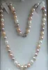 Perles fines bijoux véritable naturel 78mm blanc rose violet collier de perles de culture Akoya 20quot9812134