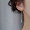 Long Tassel Heart Drop Earrings Gold Silver Color Korean Hanging Women Earrings Fashion Party Jewelry Girls Party Gift