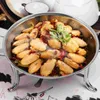 Dubbele ketels pan pot wok shabu kookstalen roestvrij fry frituren met roer Japanese soep koekjes kookplaat Chinese stoofvogels deksel anti -aanbak