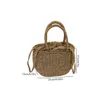 Totes DrawString Straw Bag For Women Top Handle Bag Summer Beach Woven Boho Bag Rattan stor kapacitet Tygväska Ladies Shopper Clutchh24219