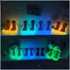 Slipper Kacakid Child Rubber Sole Floor Shoes Baby Luminous Anti-Slip Sock Uni Indoor Outdoor Kids Slippers Knit Booties 240118 Drop D Dh2Aa