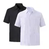 Camisas casuais masculinas moda primavera/verão manga curta impressa lapela com capuz macacão masculino botão acima camisa grande alto para