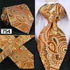 Manşet bağlantıları klas geometrik desen paisley kontrol noktaları çizgiler erkek kravat bağları 100 ipek jacquard dokuma zarif marka 240119