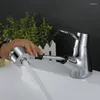 Robinets de lavabo de salle de bains, vente directe d'usine, robinet de lavabo extractible en cuivre, trou de poignée unique et douche à deux fonctions d'eau froide