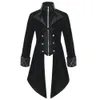 2024 Steampunk femmes hommes robe médiévale costume Velet col montant Tailcoat gothique Cosplay veste manteaux S-2XL 240124
