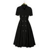 Casual Dresses Women's Double Breasted Button Down Wear To Work Vintage Dress Wedding Guest Gown Women Backless Prom