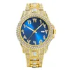 شاهد Hip Hop Diamond Sustded Men Men Watch Watch