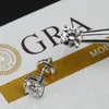 Проход Diamond Tester VVS Дизайнер серьги Moissanite для женщин 925 Серьги стерлингового серебряного серебряного шпильки Золотые с серьгами для мужчин хип -хоп