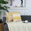 Federa per cuscino 45x45 cm quadrata gialla dorata geometrica moderna decorativa per cuscini soggiorno divano decorazioni per la casa
