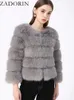 ZADORIN S-5XL Mink Coats Autumn Winter Fluffy Black Faux Fur Coat Women Elegant Thick Warm Faux Fur Jackets For Women Tops 240122