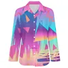 Dames blouses Memphis jaren '70 casual blouse lange mouwen graffiti kunstprint kantoorwerk dames basic oversized shirt grafisch top cadeau