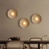 Vägglampa inomhus retro japansk stil cirkel sovrum sovrum sconces vardagsrum matsal