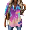 Dames blouses Memphis jaren '70 casual blouse lange mouwen graffiti kunstprint kantoorwerk dames basic oversized shirt grafisch top cadeau