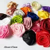 Fleurs décoratives 10 pièces/lot 45mm Polyester roulé Rose fleur fille et femmes accessoires Rosettes/artisanat Scrapbooking