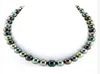 Fast Fine Pearls Jewelry superbe collier de perles multicolores de tahiti rondes de 910 mm18quot14k2368546