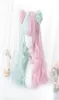 Cosplaymix 57 CM Lolita Makaron Kleur Roze Gemengd Mint Groen Blauw Ombre Lange Krullende Pony Leuke Synthetische Broodjes Cosplay Pruik6861495