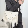 Torby wieczorowe europejski i amerykański w stylu rivet fringe fringe messel torebka kobiet hobo ramię crossbody torebka