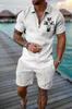 Męskie dresy letnie luksusowe szorty koszuli polo garnituru modny trend dres 2 sztuki vintage tygrys