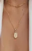 Runda 26 Initialer Pendant Gold Paper Clip Chain Fold Necklace Female6047581