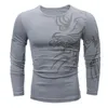 Men Fashion Spring Summer Casual Long Sleeve O Neck Printed T Shirts Top Light for Bulk Shirt 240130