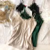 Camisoles Réservoirs Sexy Dentelle Camisole Femmes Soie V-Cou Sans Manches Dos Nu Spaghetti Sangle Soyeux Doux Haut Décontracté