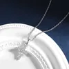 TBCYD D Color Cross Pendant For Women 18K White Gold Plated S925 Sterling Silver Necklace Chain Wedding Fine SMEEXKE 240125