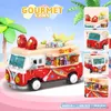 Block Toylinx Store Food Truck Street View Map Seaside Barbecue Dessert Trolley Creative Building Block Set Birthday Christmas Gifts