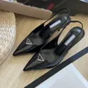 2024 Designer-Sandalen, spitze High-Heel-Einzelschuhe, P-Dreieck-Kitten-Heels-Sandale für Damen, Schwarz, Weiß, Rosa, Blau, Hochzeitsschuhe mit Staubbeutel