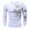 Men Fashion Spring Summer Casual Long Sleeve O Neck Printed T Shirts Top Light for Bulk Shirt 240130