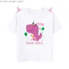 T-shirt Simpatica maglietta con stampa di dinosauro Neonate 1-12 T-shirt di compleanno T-shirt selvaggia per ragazze T-shirt per feste Dino Vestiti a tema Regalo per bambini Top Tshirt Q240218