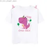 T-shirts Cute Dinosaur Print Shirt Baby Girls 1-12 Birthday T-Shirt Wild Tee Girls Party T Shirt Dino Theme Clothes Kids Gift Tops Tshirt Q240218