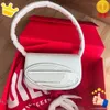 Bandolera de diseñador de hombro de napa blanca para mujer, bolso de mano informal con correa para hombro Ba 821