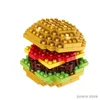 Blokkeert Mini Building Builds Food Fast Food 3D Model Baksten Diy Burger Fries Wijn Miniatuur Puzzel Puzzel Kinderen Assembly speelgoedgeschenken