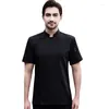 T-shirts pour femmes Hommes légers à manches courtes Manteau de chef Fermeture à bouton Respirant Mesh Cuisine Restaurant Vestes uniformes avec poche