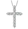 Collier pendentif en pierre de diamant brillant, bijoux plaqué platine pour hommes et femmes, cadeau d'amoureux pour Couple, bijoux religieux 6457856