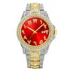 شاهد Hip Hop Diamond Sustded Men Men Watch Watch