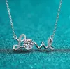 Necklaces Boeycjr 925 Silver Love 1ct f Color Moissanite Vvs Engagement Elegant Wedding Pendant Necklace for Women Anniversary Gif5802261