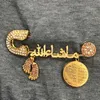 Arabiska turkiska onda ögon rostfritt stål brosch baby pin strass vintage smycken parti rosa krona krage stift för kvinnor broscher bröllop 230920