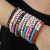 Bracelets de charme Femmes Filles 11pcs / Set Musique Lettre Charms Seed Perle Bracelet Ensembles Corde Élastique Chaîne Cheville Fille Enfants Bijoux Cadeau