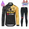 Kids Jumbo Visma 2023 Cycling Jersey Set Long Sleeve Winter Clothing Boy Road Bike Thermal Jacket Suit MTB Bicycle Pants 240131