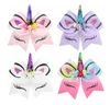 7 Inch Children039s Unicorn Hairpin Horns Bronzing Flip Sequin Bow Hair Ring Girls Hair Accessories8224997