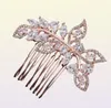 La più nuova moda accessori da sposa in oro rosa per la sposa cristalli pettine per capelli posticci gioielli per capelli per le donne clip tiara JCH0998042614