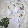 Dames badkleding gele bikini's strass badpakken strand dames duwen vrouwelijke bikini zwemkleding badpakken strandkleding zwembad bather