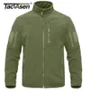 Tacvasen Full Zip Up Tactical Green Fleece Jacketサーマルウォームワークコートメンズポケットサファリジャケットハイキングアウトウェアウィンドブレーカー240124